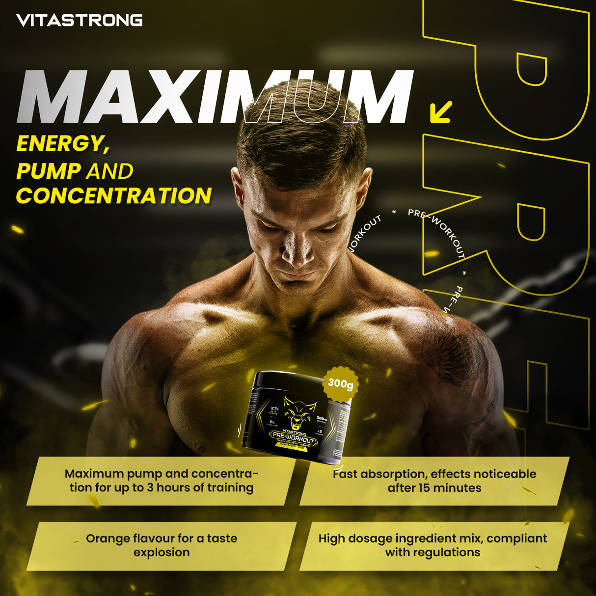PREWORKOUT POWDER 300G - Immediate Energy Boost