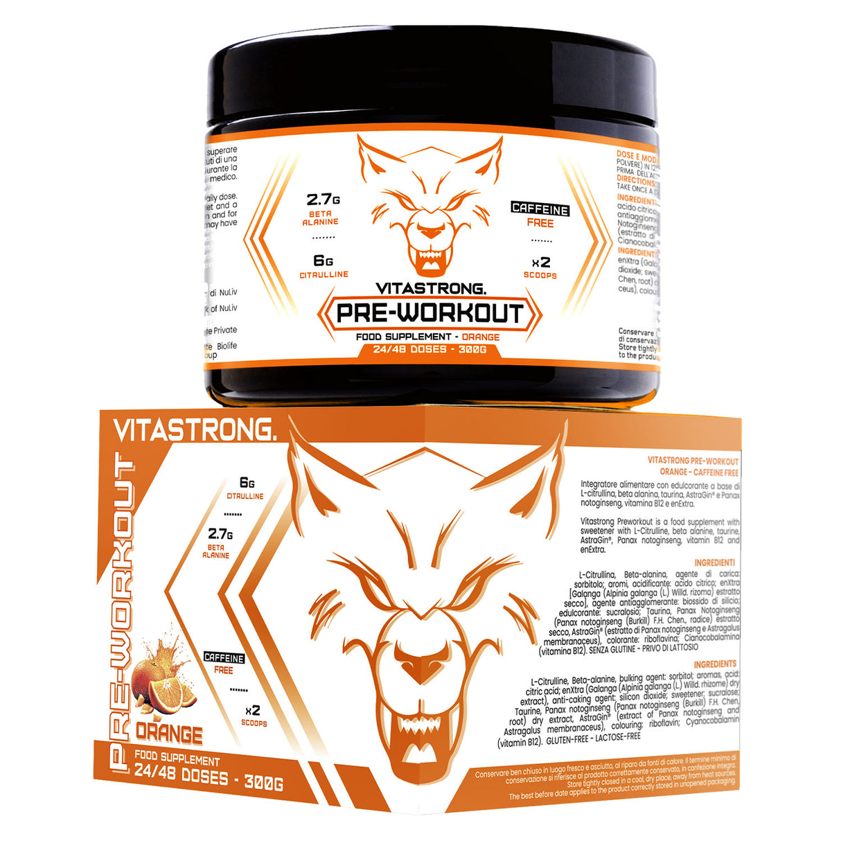 PREWORKOUT POWDER - CAFFEINE FREE - 300G