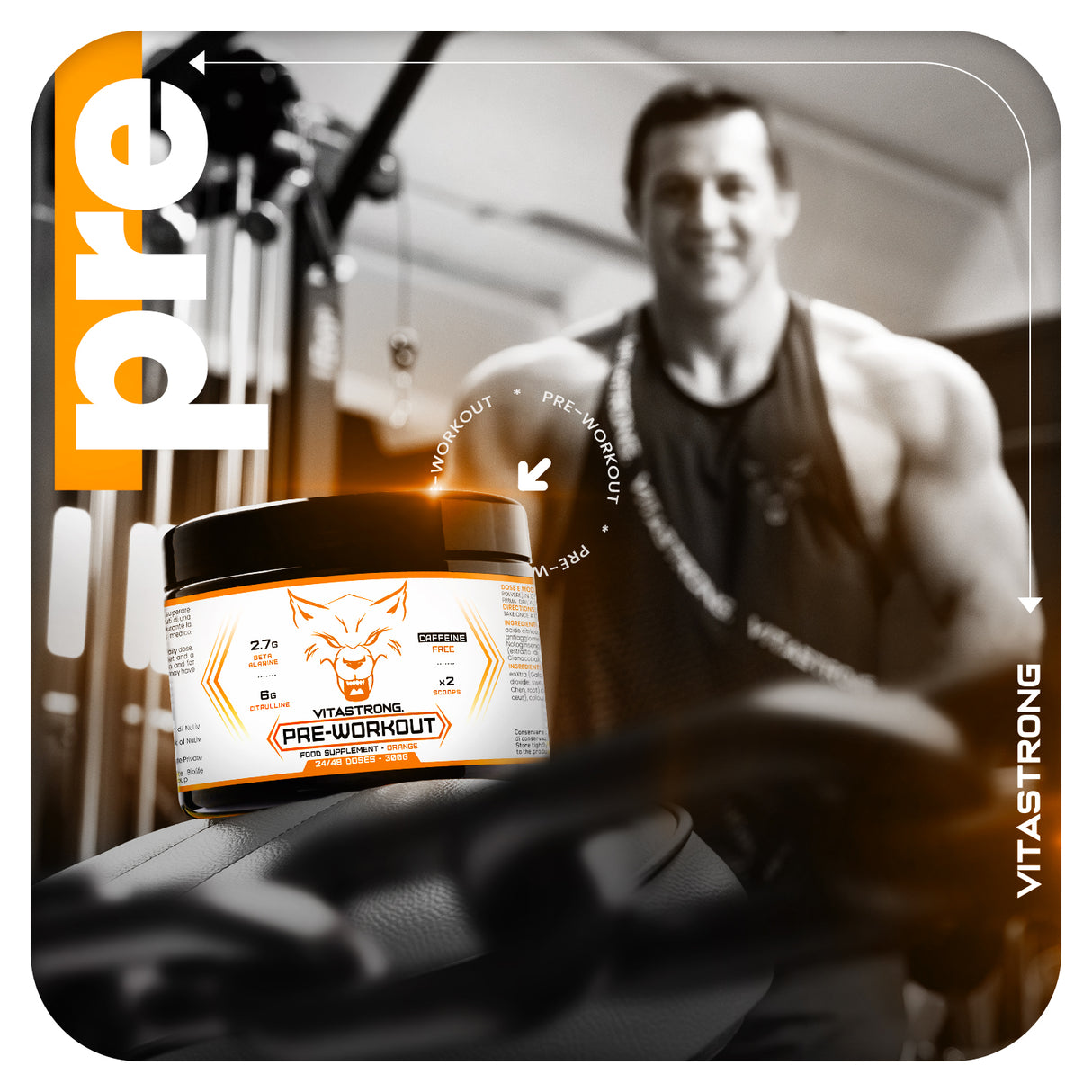PREWORKOUT POWDER - CAFFEINE FREE - 300G
