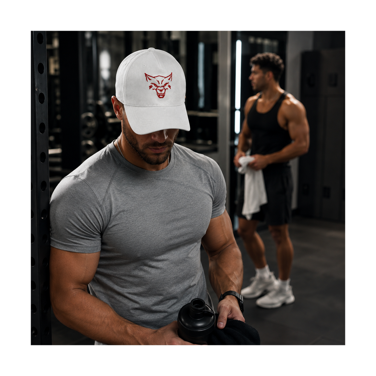 Essential Cap White - back view with metal clip closure