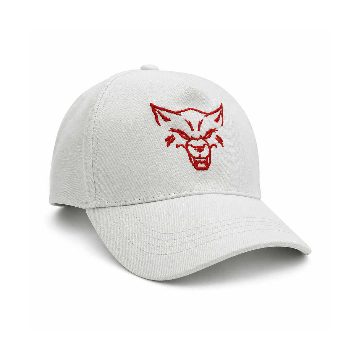Vitastrong Essential Cap White with red embroidered wolf logo