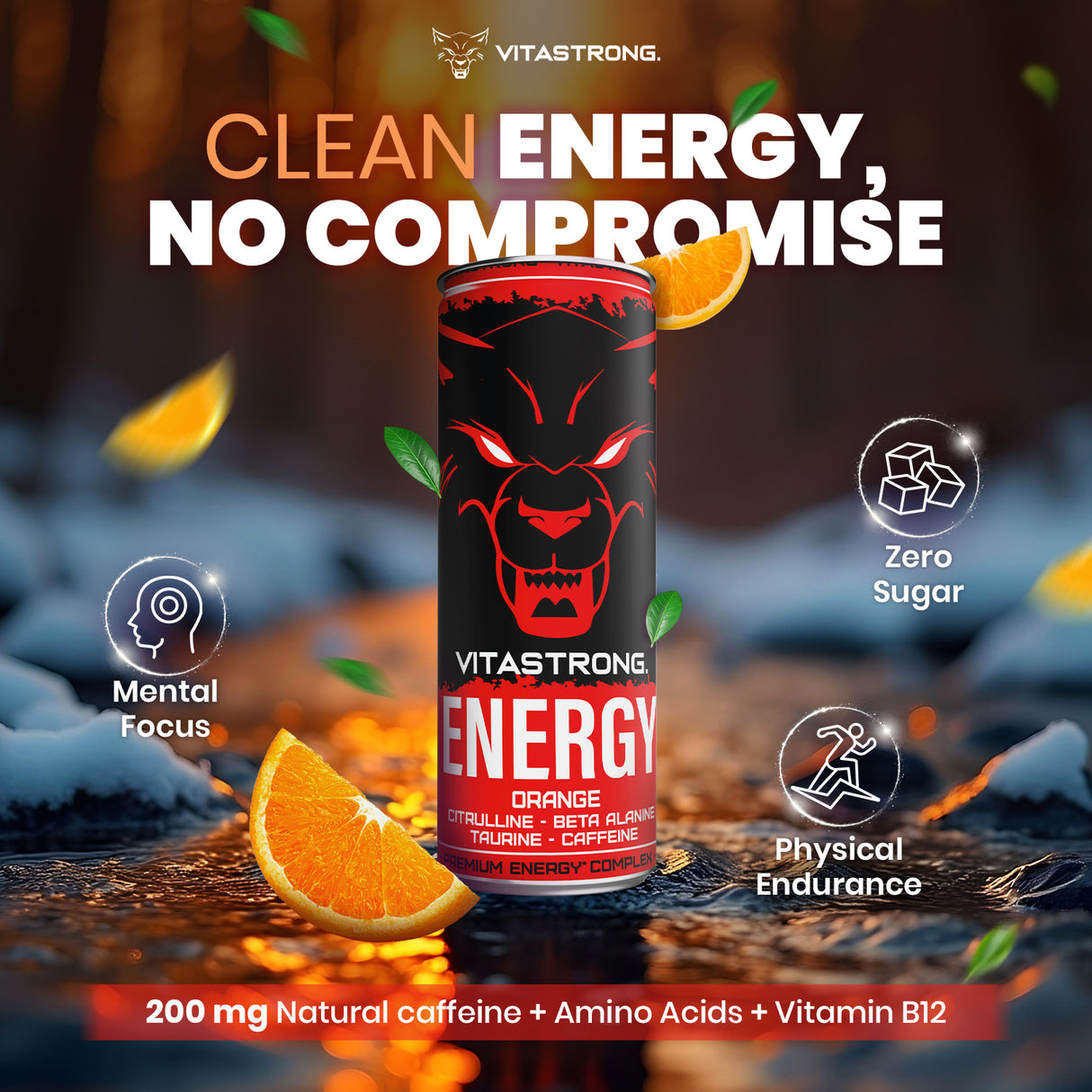 VITASTRONG ENERGY - ORANGE 330ML [12X BOX]