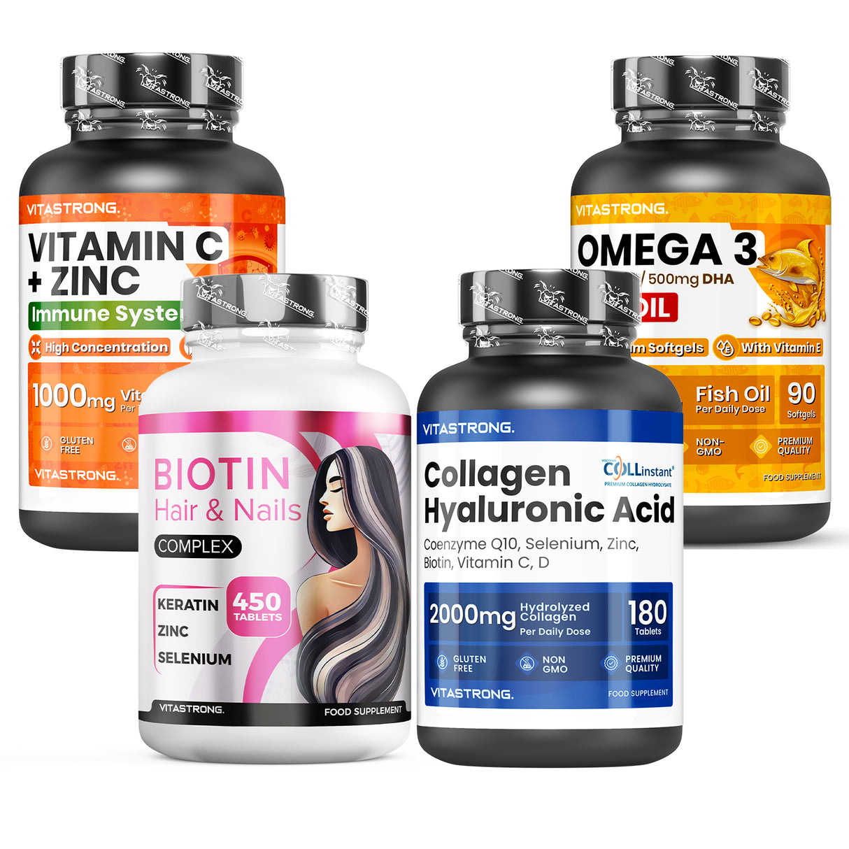 Beauty Pack - collagen, biotin, omega 3 and vitamin C+zinc