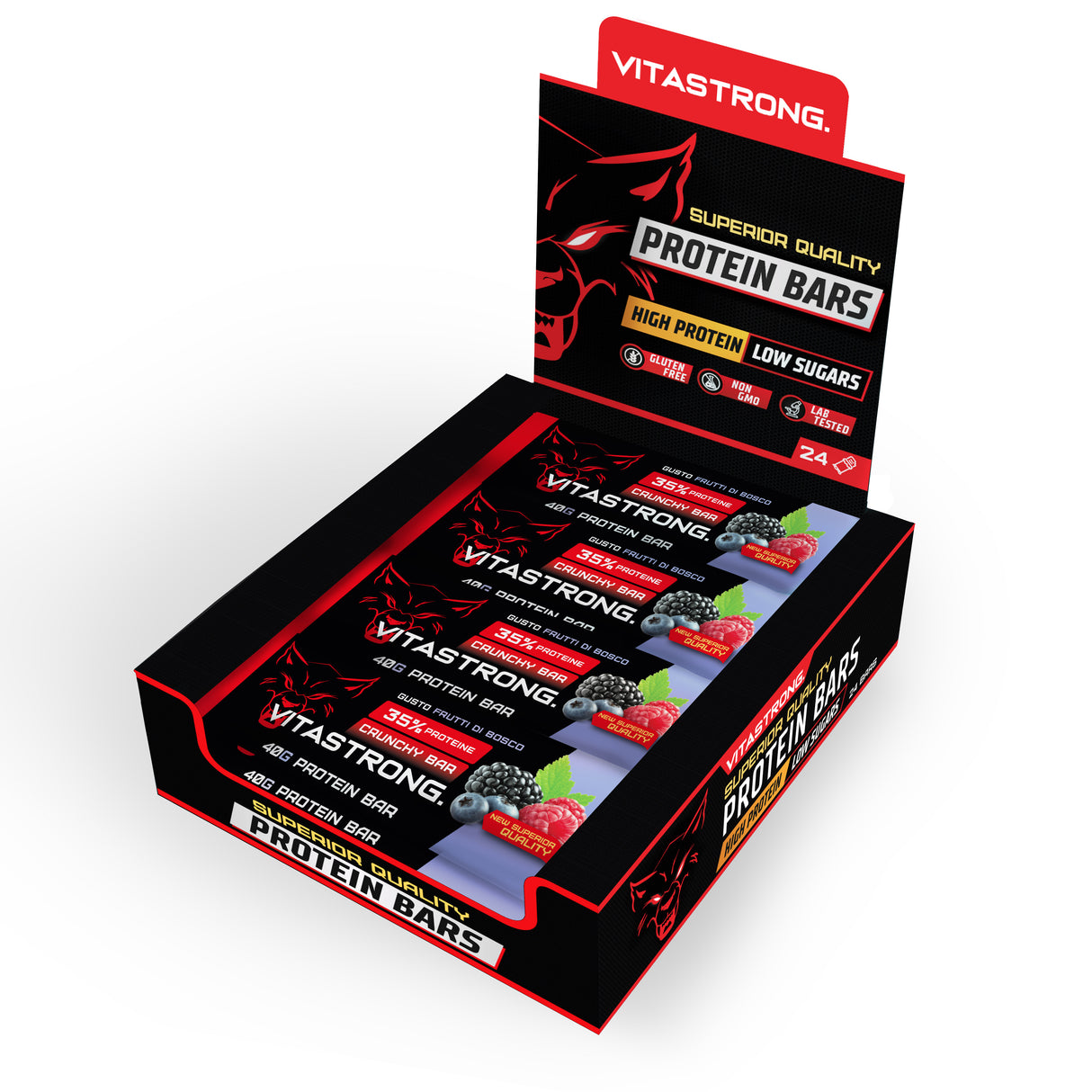 BOX X24 CRUNCHY PROTEIN BAR - BERRIES