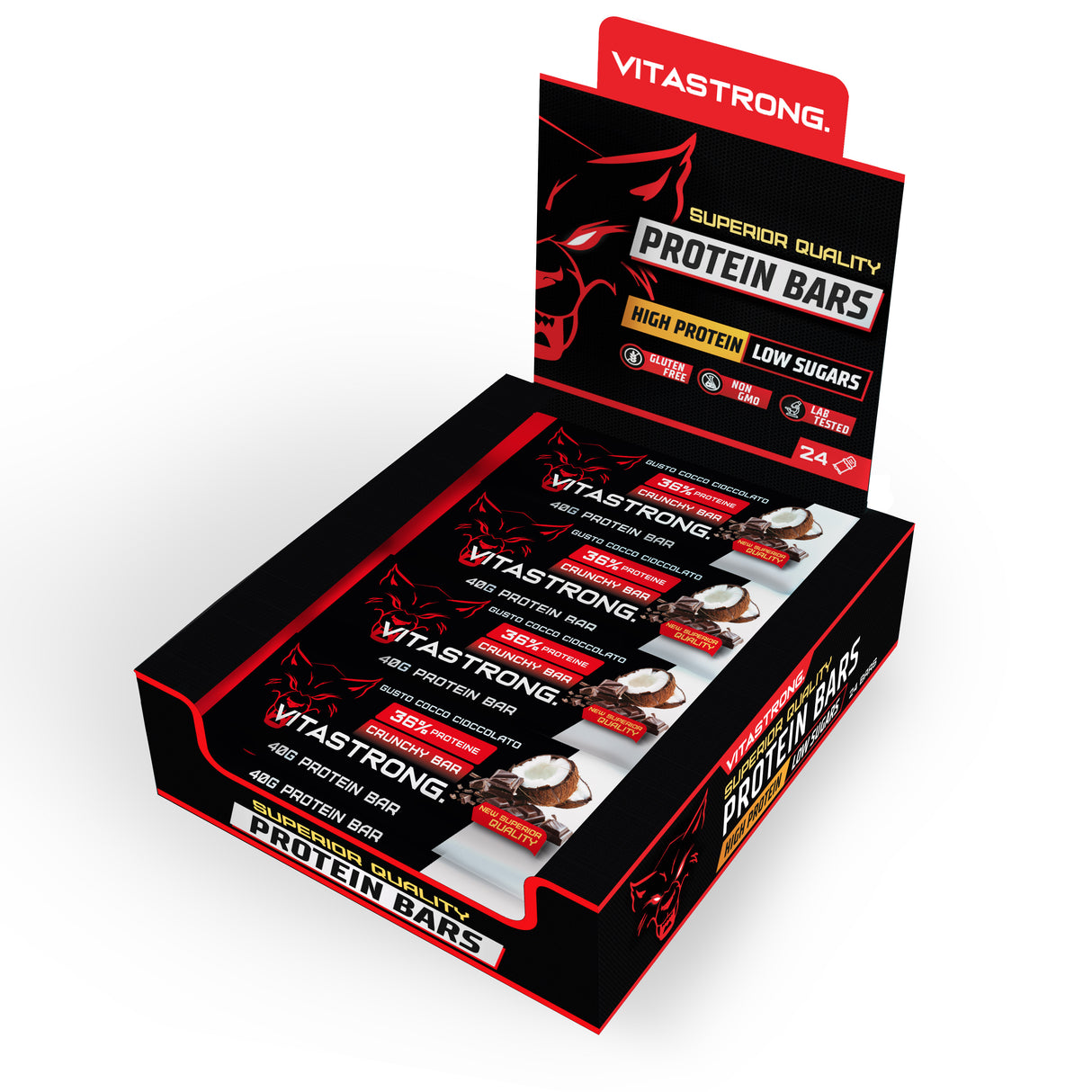 BOX X24 CRUNCHY PROTEIN BAR - COCONUT AND CHOCOLATE