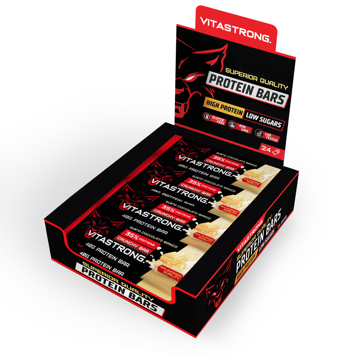 BOX X24 CRUNCHY PROTEIN BAR - WHITE CHOCOLATE