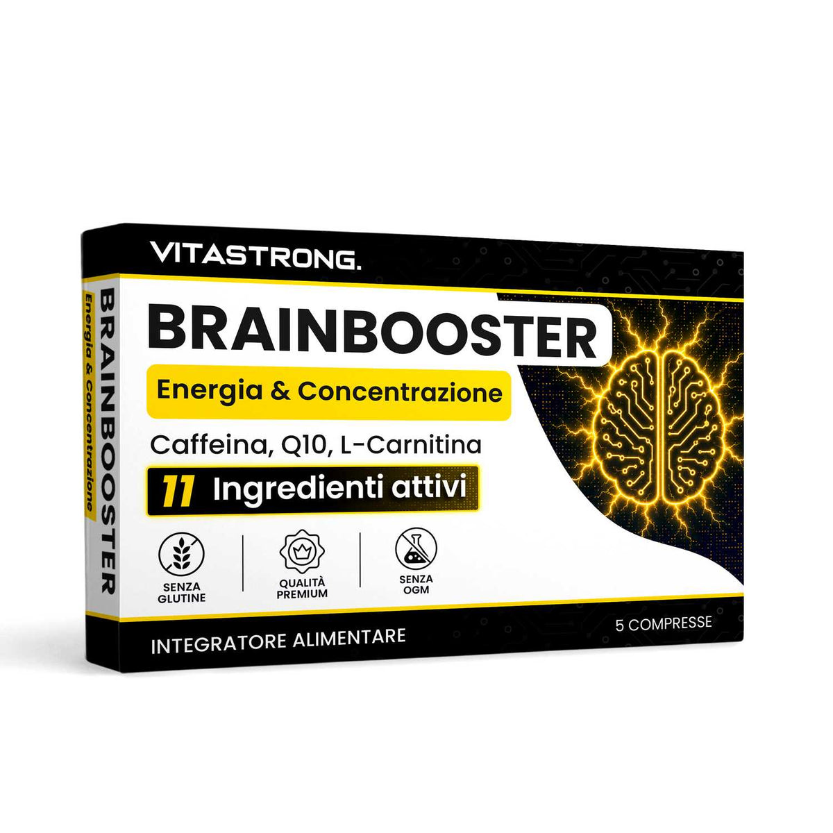 BRAINBOOSTER BLISTER — 5-tablet pocket blister pack for focus and mental energy