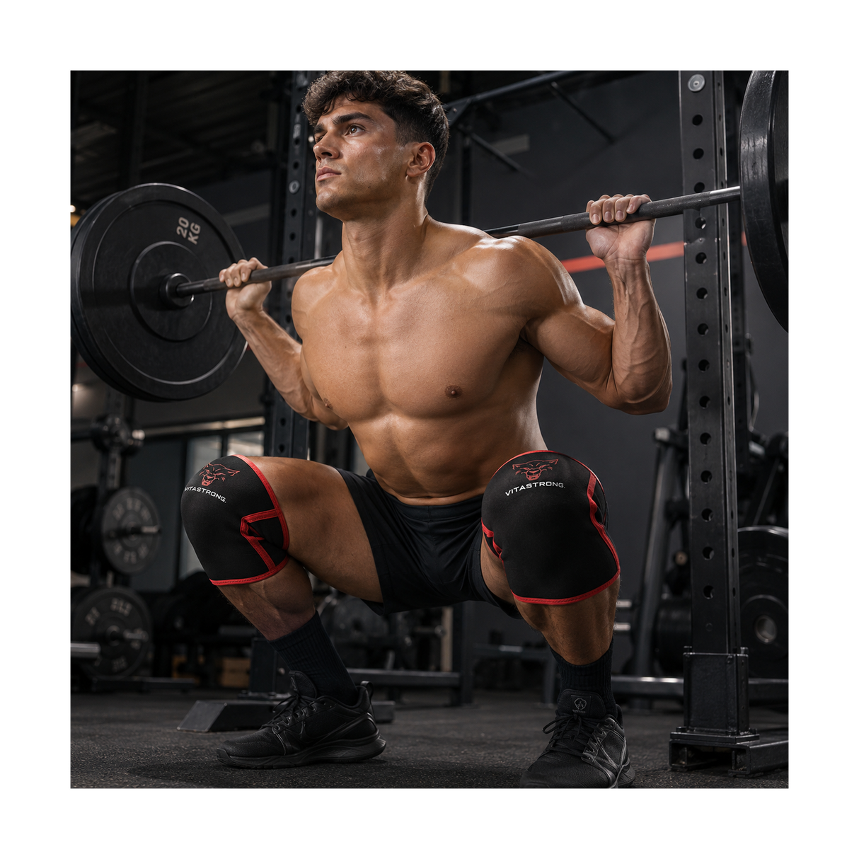 Vitastrong Knee Sleeves Pro - non-slip silicone gel strips detail