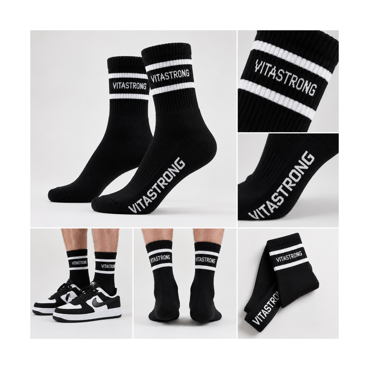 SOCKS BLACK - Vitastrong Sports Socks - detail view