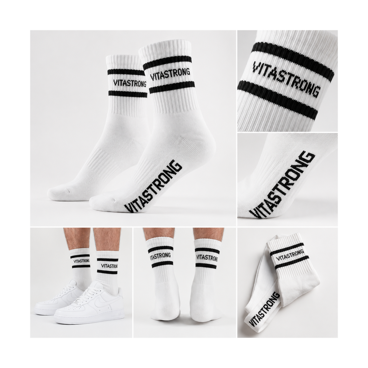 SOCKS WHITE - Vitastrong Sports Socks - detail view